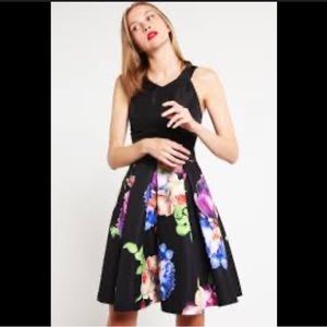 Ted Baker floral pleated dress